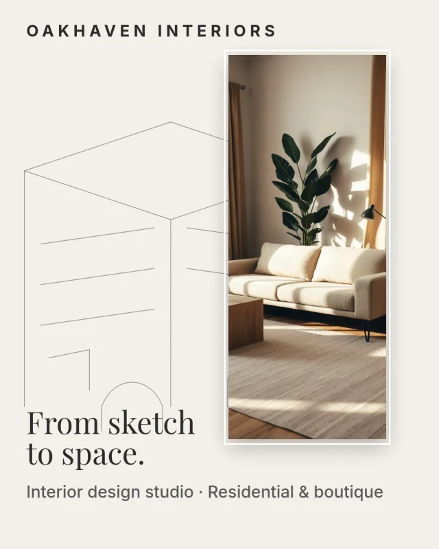 A social post design for a interior design: sketch to space, for a design studio