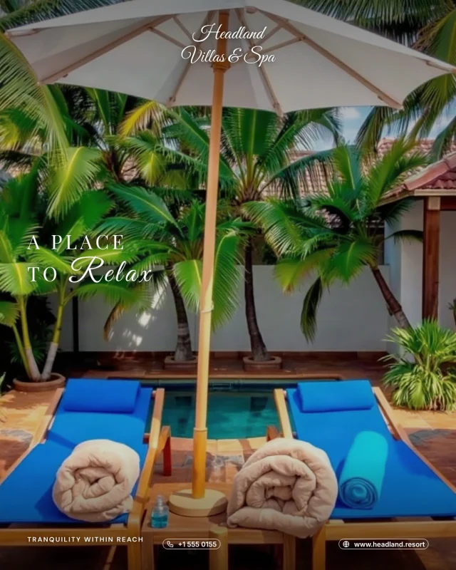 Headland Villas & Spa post: A place to relax: loungers by a private pool
