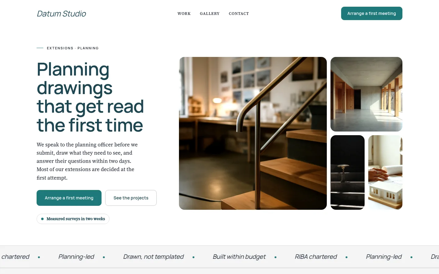 The Datum Studio website, as a visitor sees it