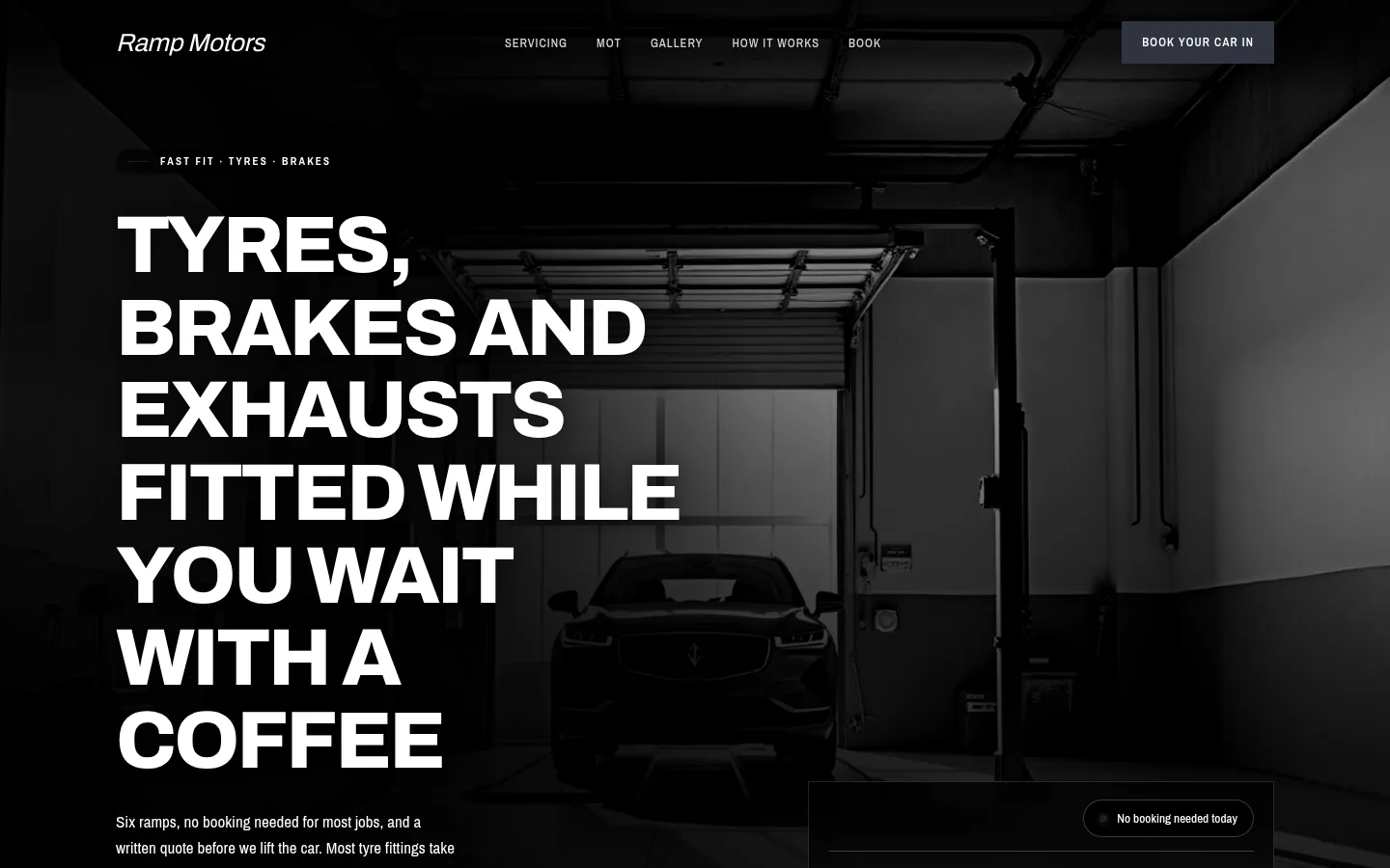 The Ramp Motors website, as a visitor sees it