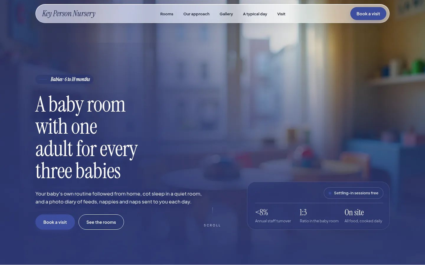 The Key Person Nursery website, as a visitor sees it