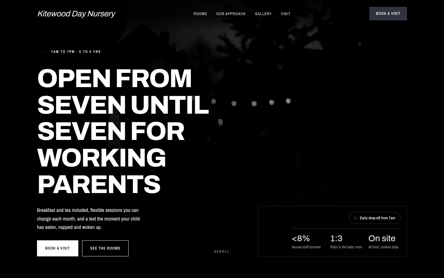 The Kitewood Day Nursery website, as a visitor sees it