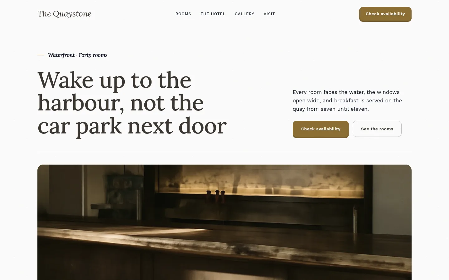 The The Quaystone website, as a visitor sees it
