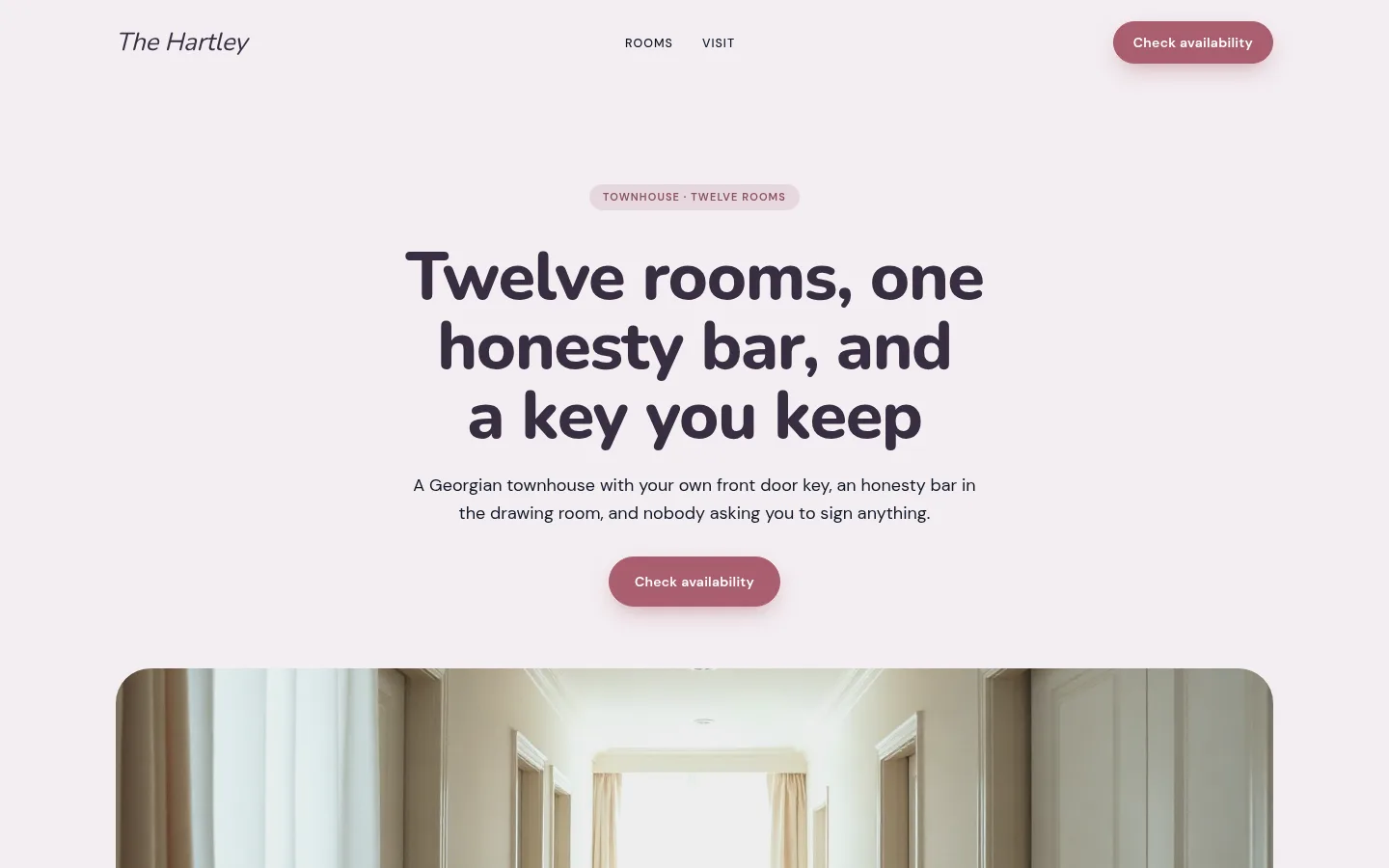 The The Hartley website, as a visitor sees it