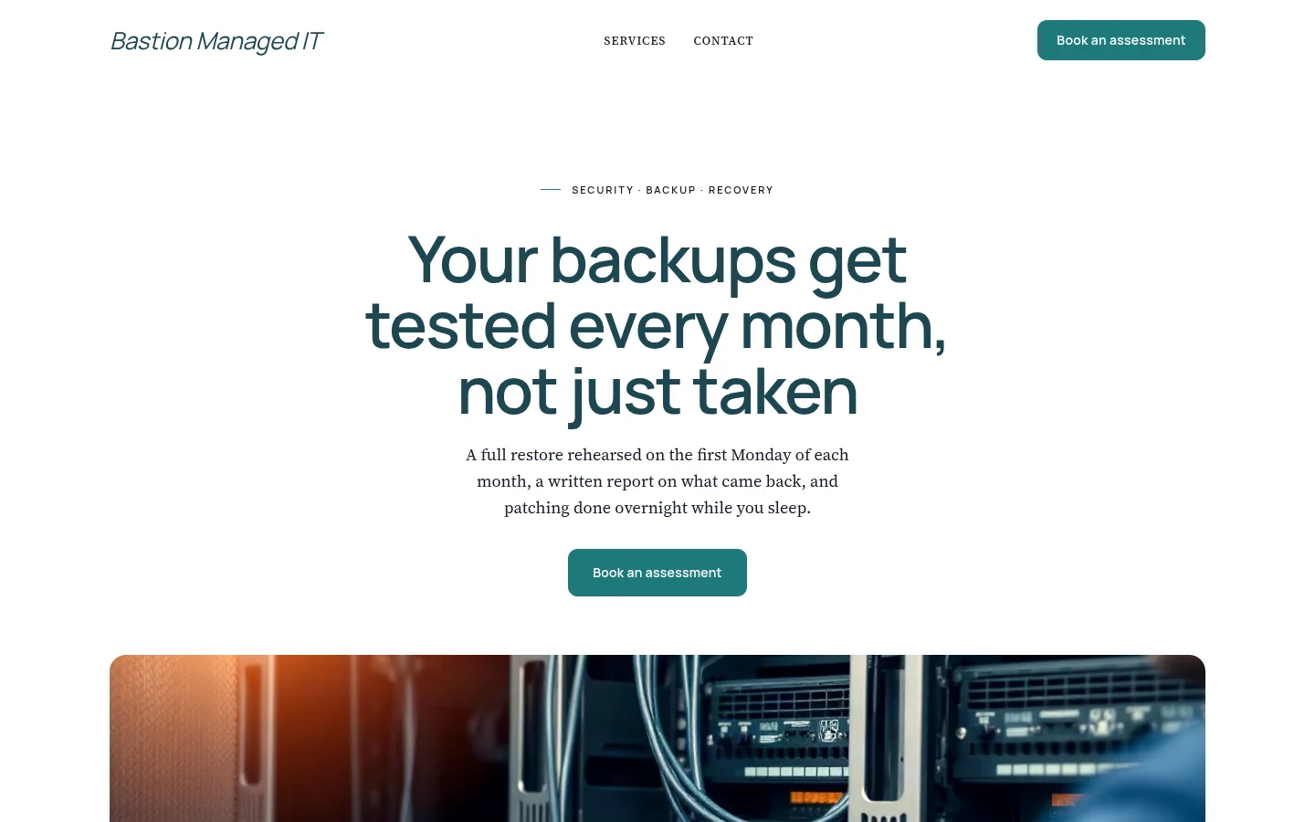 The Bastion Managed IT website, as a visitor sees it