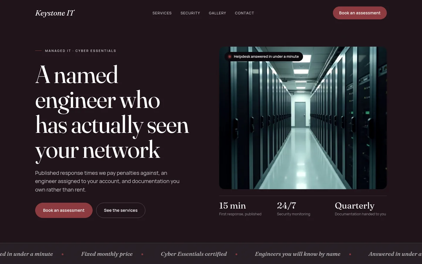 The Keystone IT website, as a visitor sees it