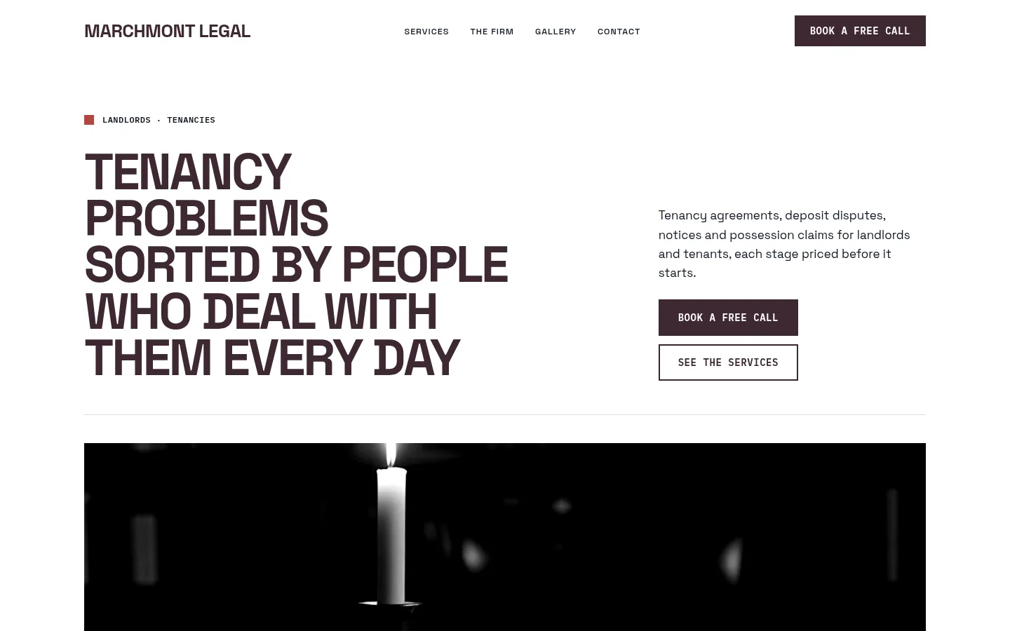 The Marchmont Legal website, as a visitor sees it
