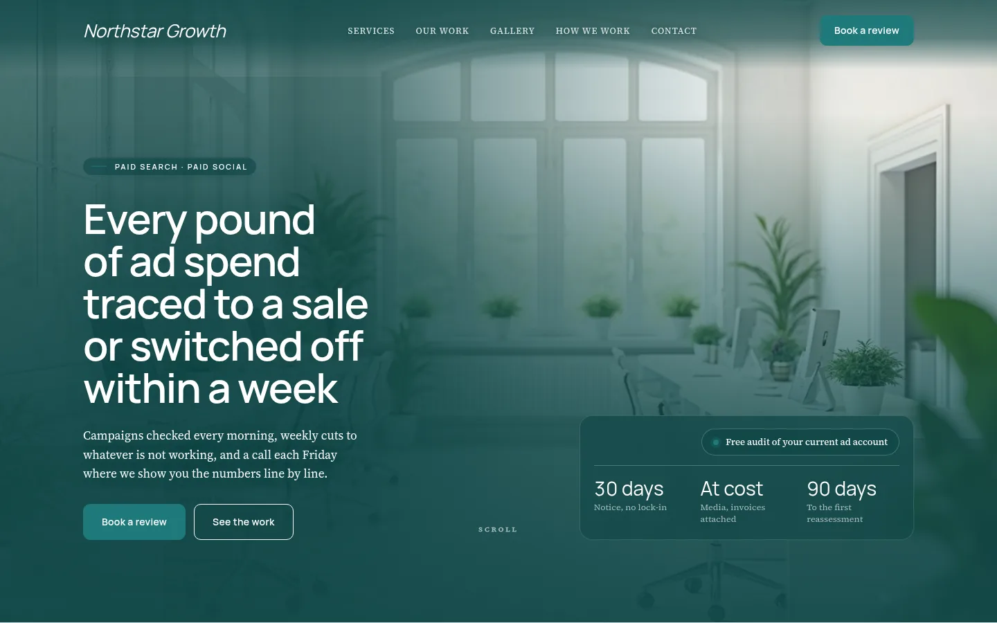 The Northstar Growth website, as a visitor sees it