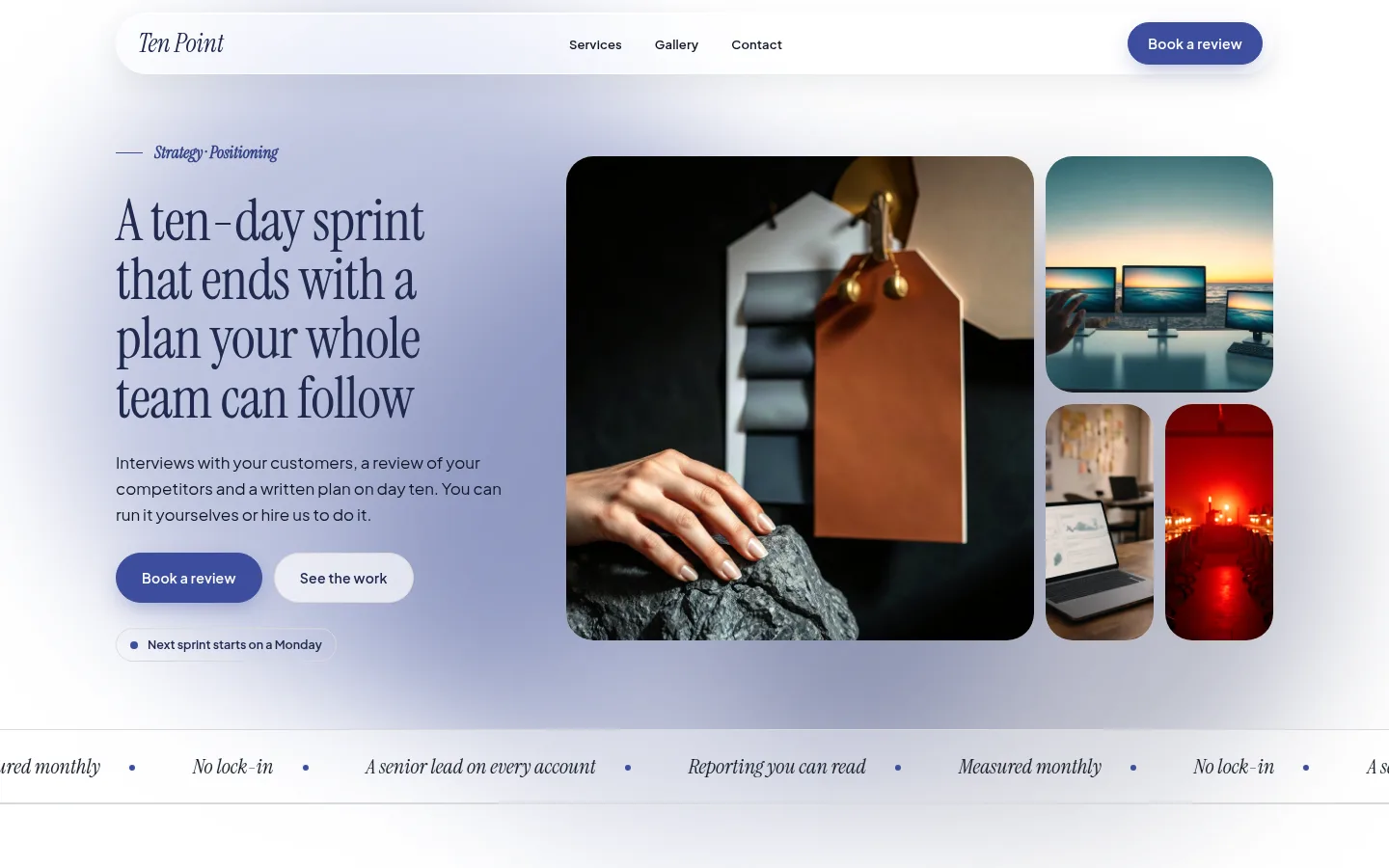 The Ten Point website, as a visitor sees it