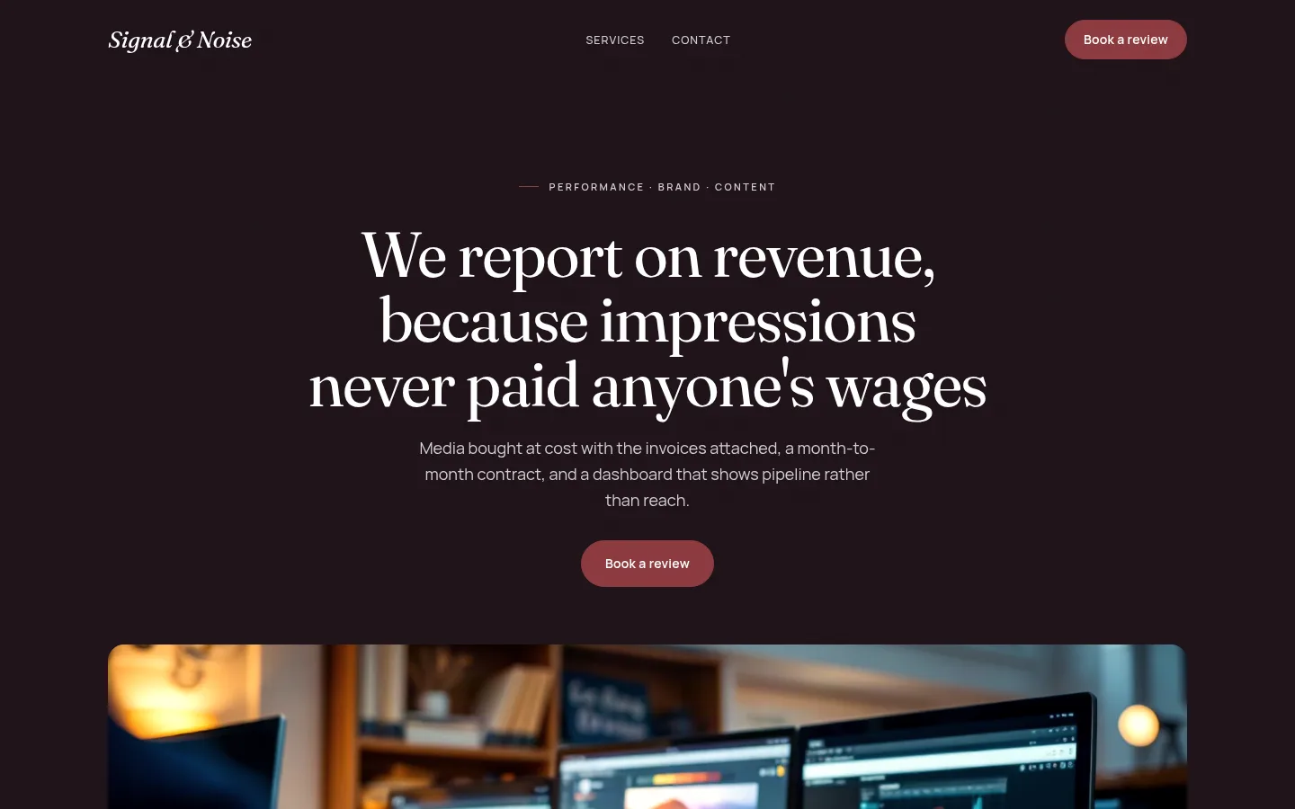 The Signal & Noise website, as a visitor sees it