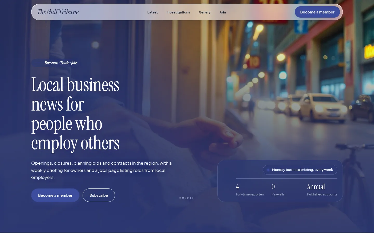 The The Gulf Tribune website, as a visitor sees it