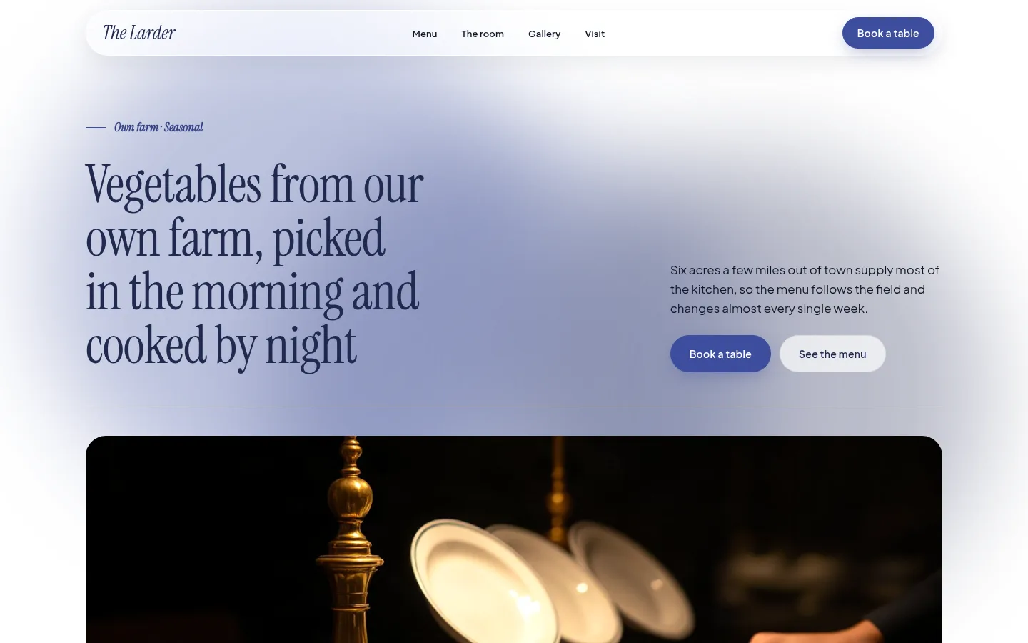 The The Larder website, as a visitor sees it