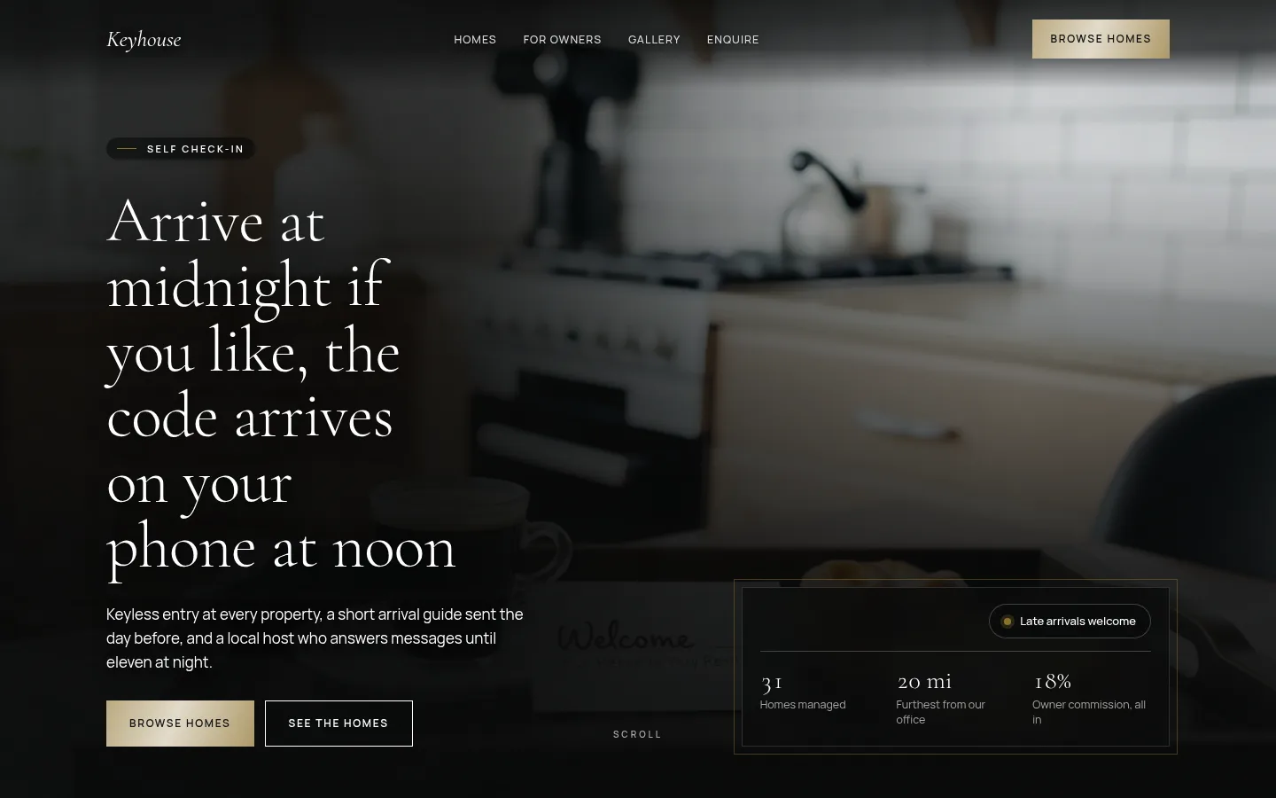 The Keyhouse website, as a visitor sees it