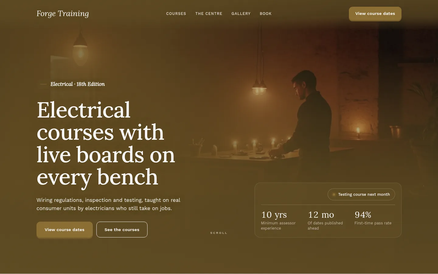 The Forge Training website, as a visitor sees it